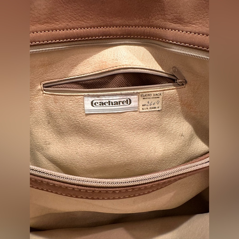 Cacharel brown leather tote - Picture 3 of 4